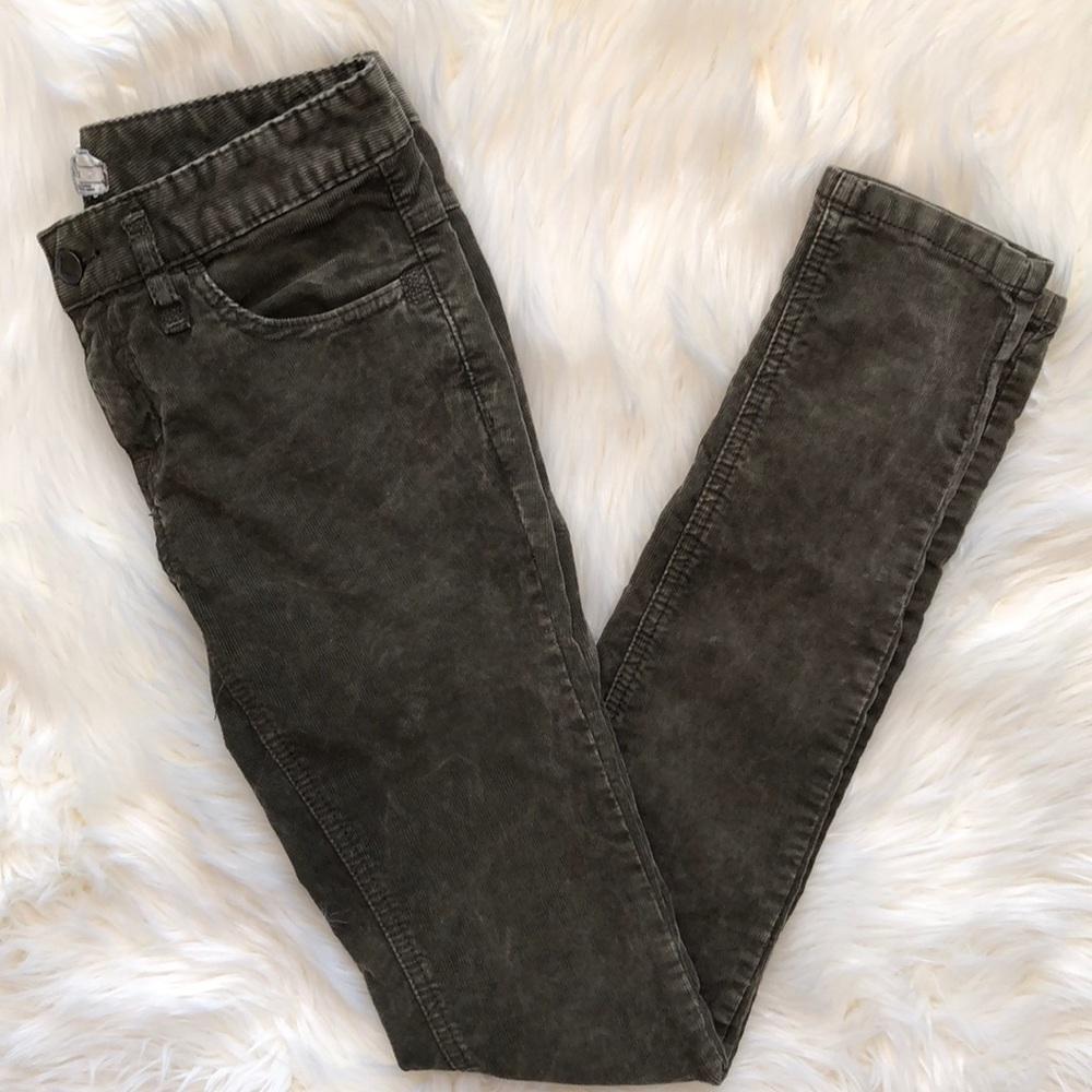 Free People Forest Green Corduroy Jean Size 26
